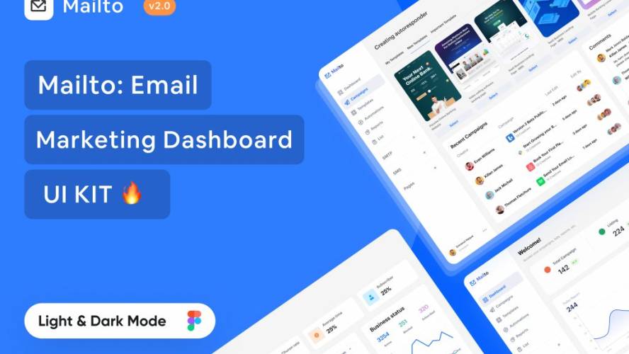 Free E-mail Marketing Dashboard UI Kit