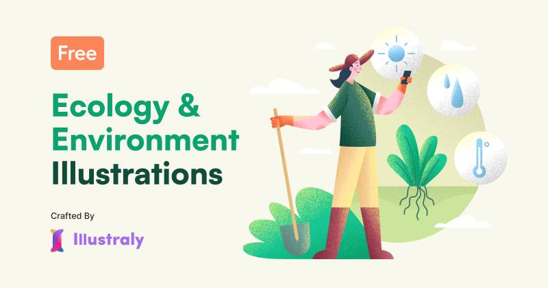 Free Ecology & Environment Illustration Set Figma Template