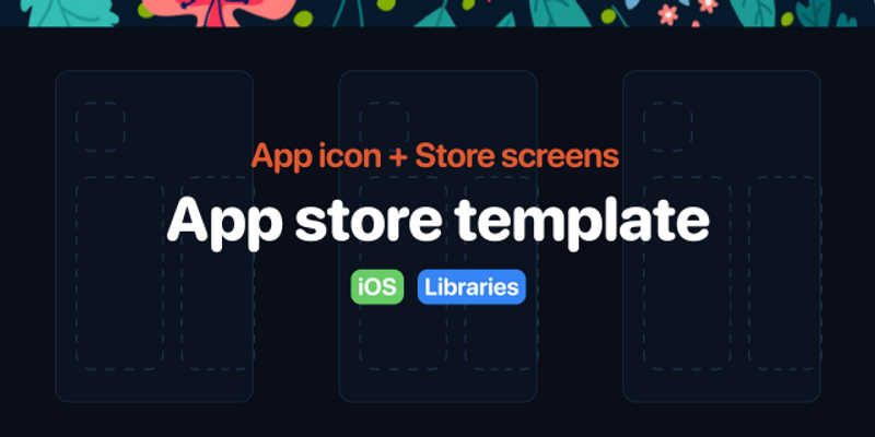 Free figma App store template - App icon & Store screens