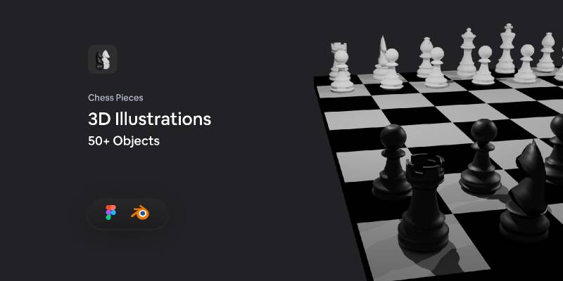 Free figma Chess Pieces 3D Illustration template