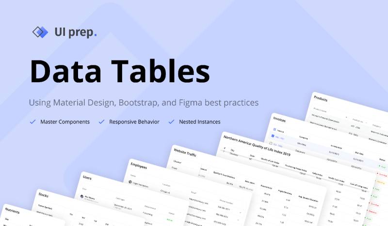 Free figma Data Tables 3.0 (UI Prep)