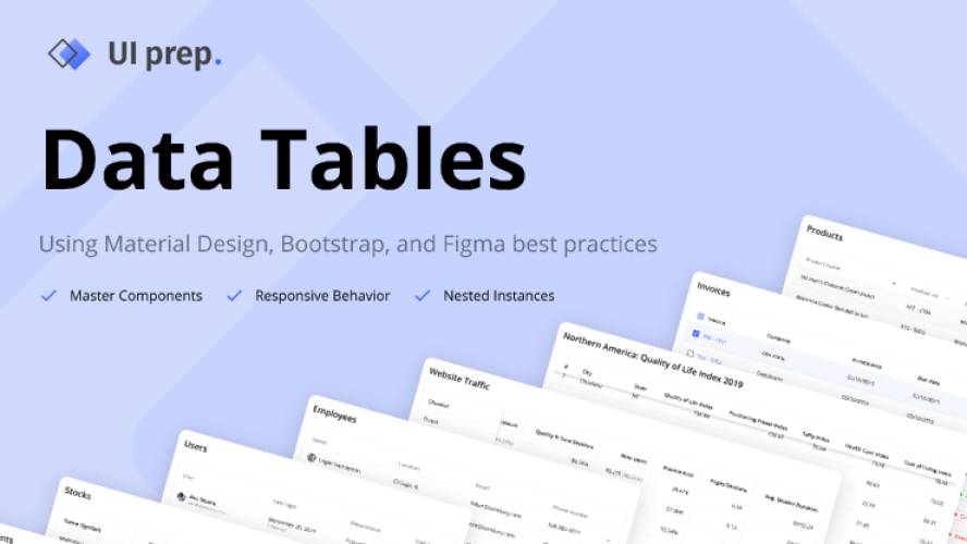 Free figma Data Tables 3.0 (UI Prep)