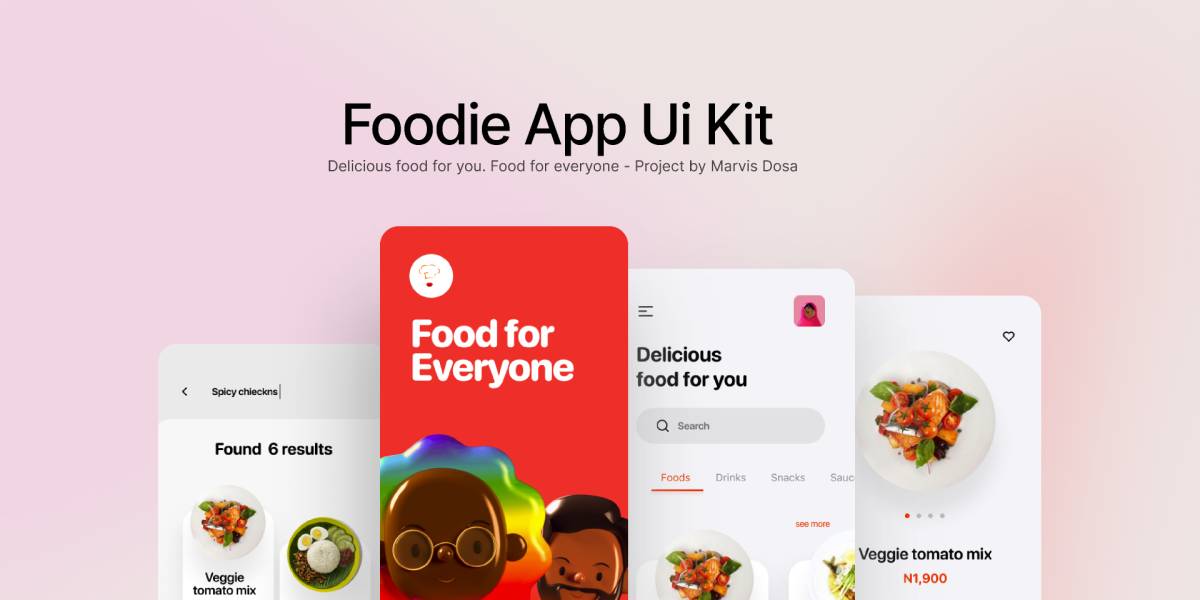 Free Figma Food app Ui kit