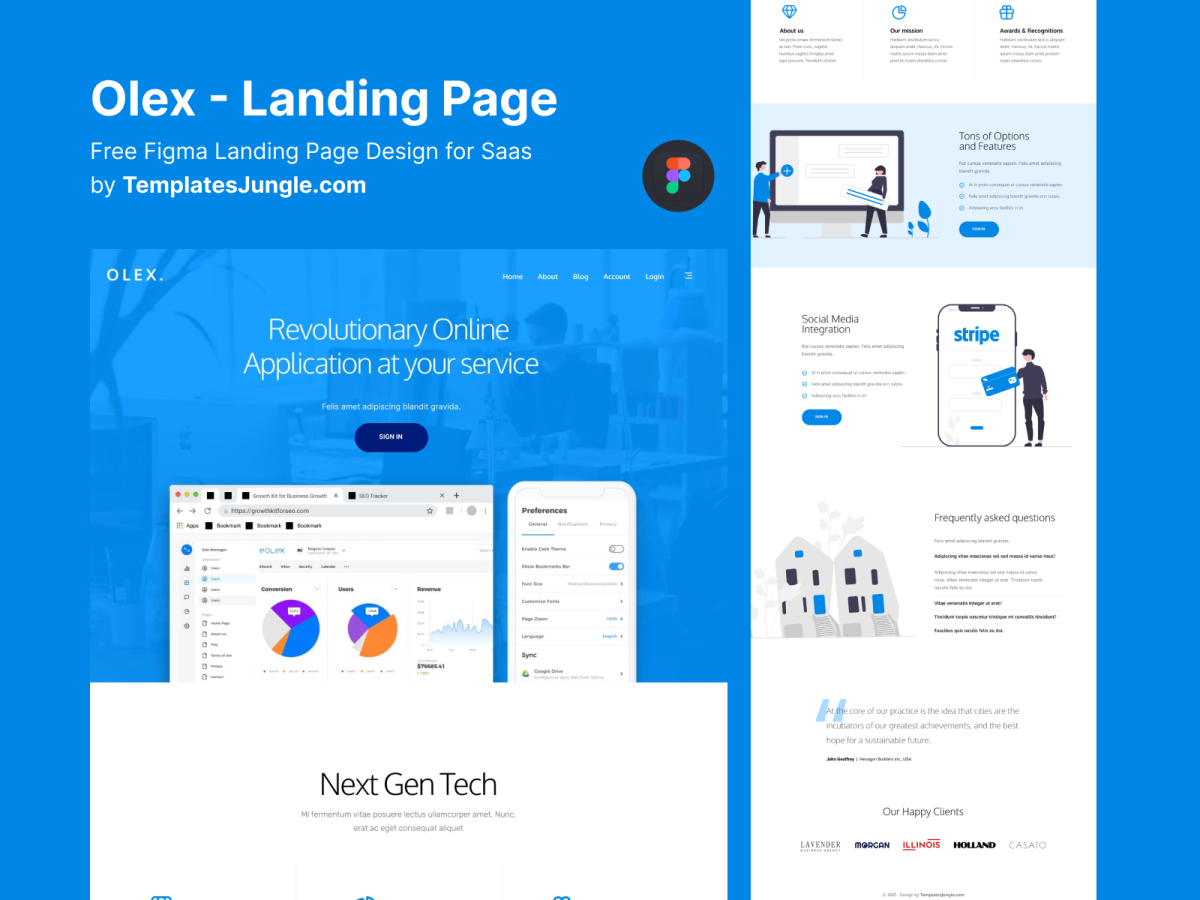 Free Figma Landing Page for Saas