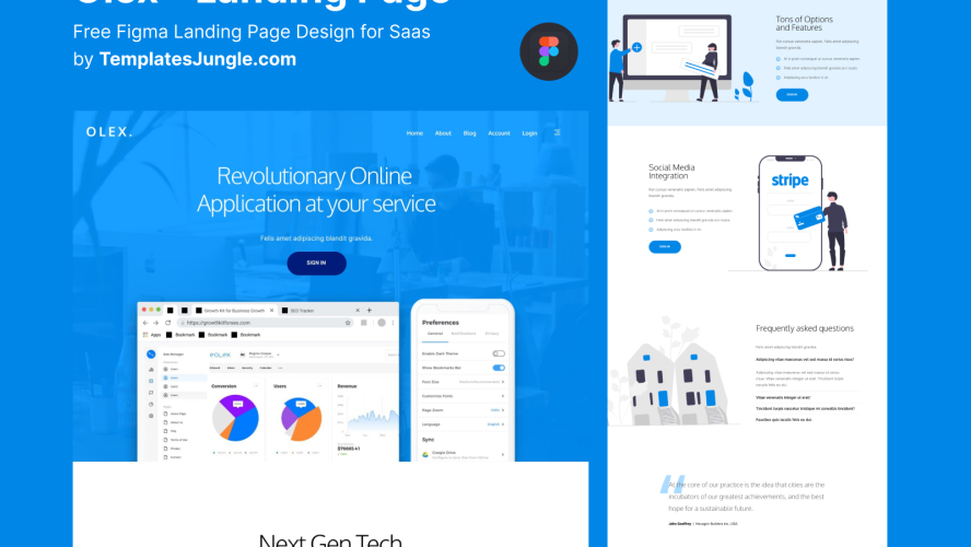 Free Figma Landing Page for Saas