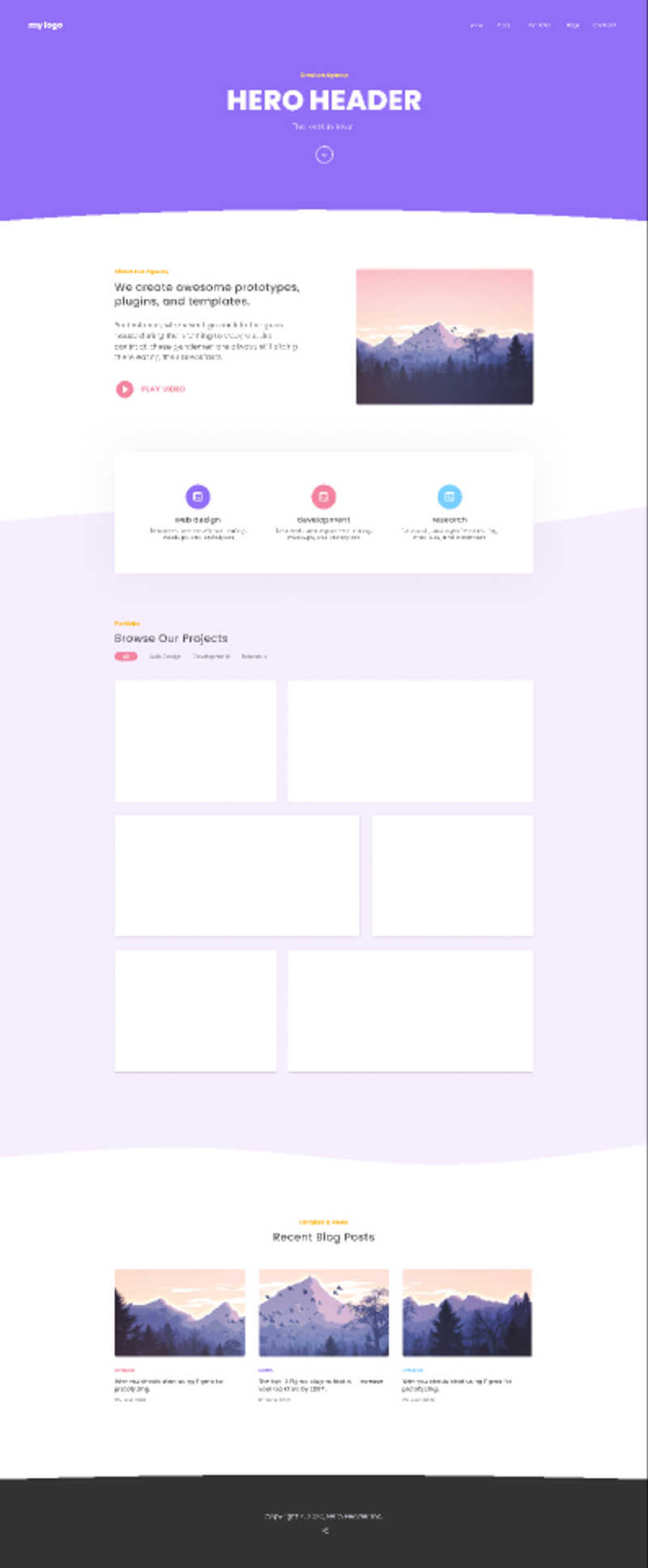 Free figma Landing Page Template - "Hero Header"