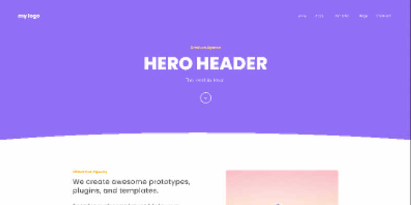 Free figma Landing Page Template - "Hero Header"