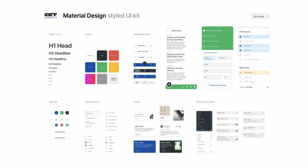 Free Figma Material Design UI kit - Components library