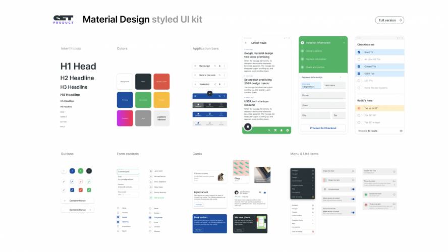 Free Figma Material Design UI kit - Components library