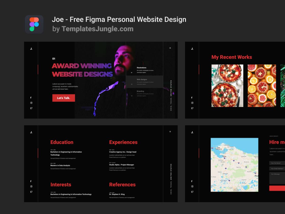 Free Figma Personal Website Design Template