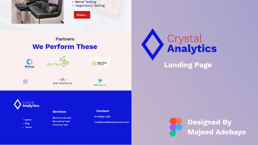 Free Figma Website Template - Crystal Analytics Landing page
