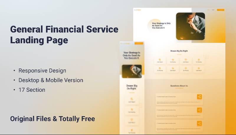 Free Financial Service Landing Page Template