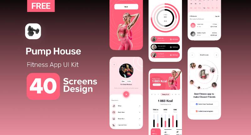 Free Fitness Figma App Ui Kit