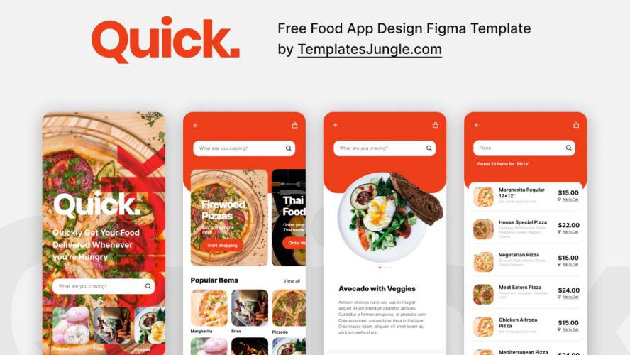 Free Food App Design Figma Template