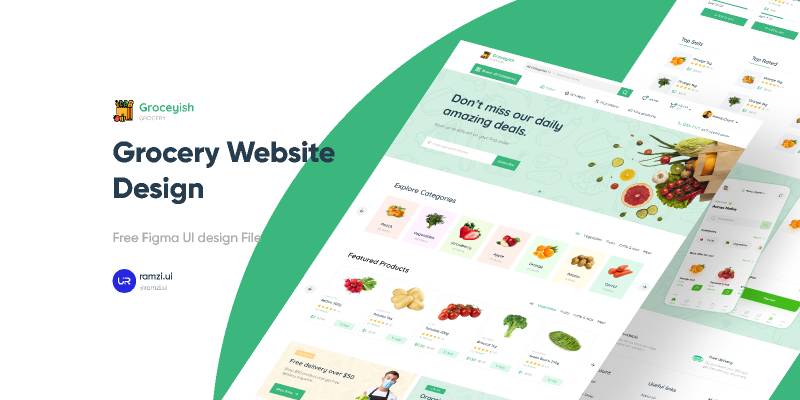 Free grocery website design figma template