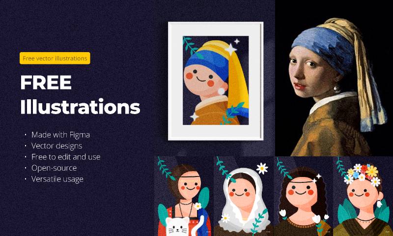 Free Illustration recreating famous painting