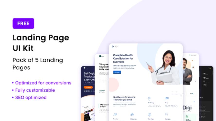 Free Landing Page UI Kit Figma Template