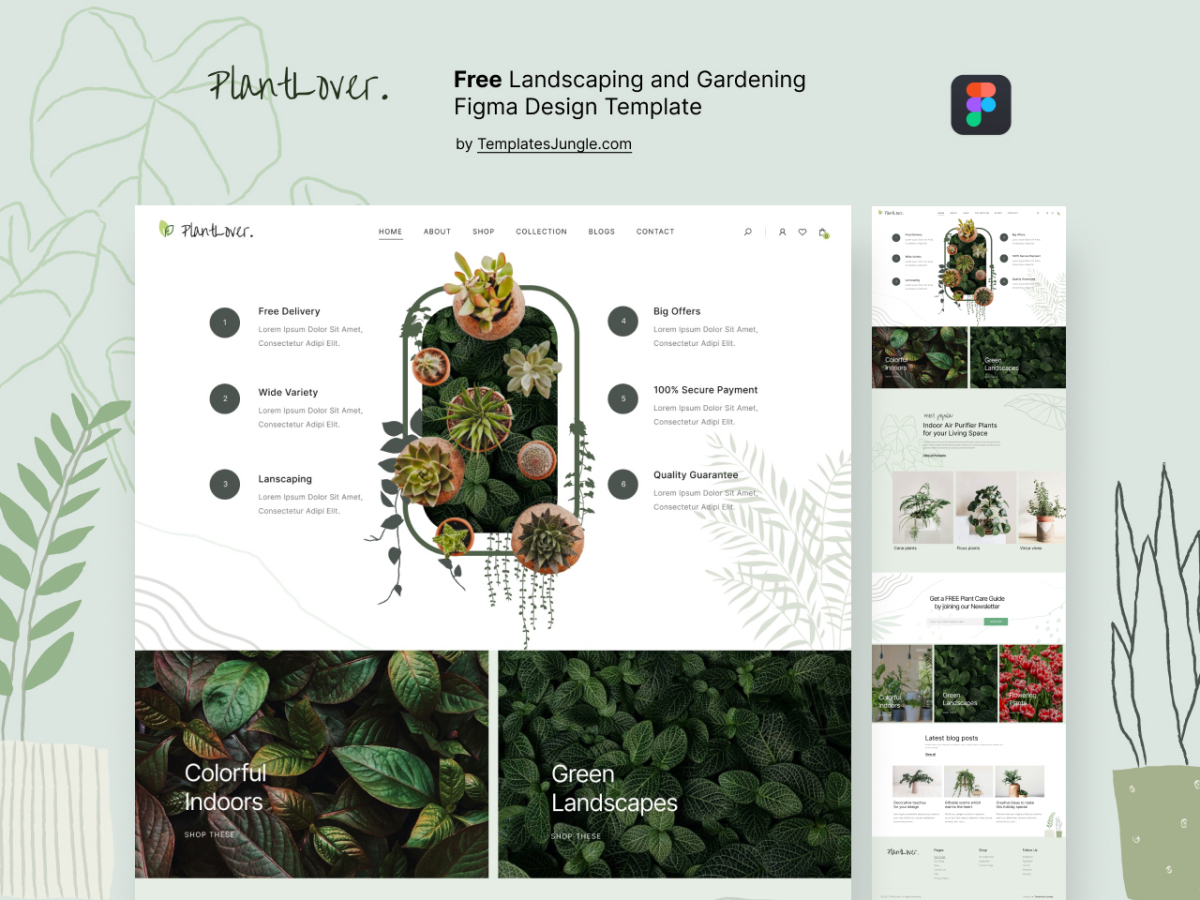 Free Landscaping and Gardening Figma Design Template