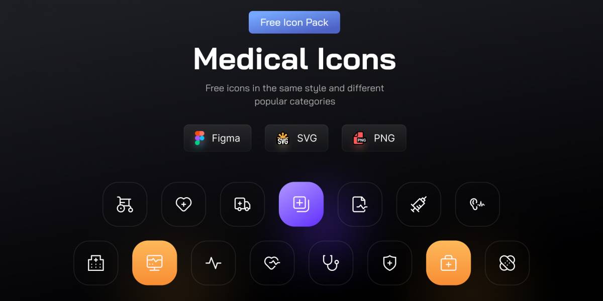 Free Medical Icons Pack figma design