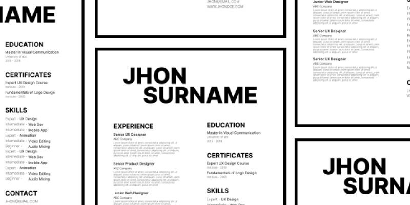 Free Minimal Resume CV Figma Template