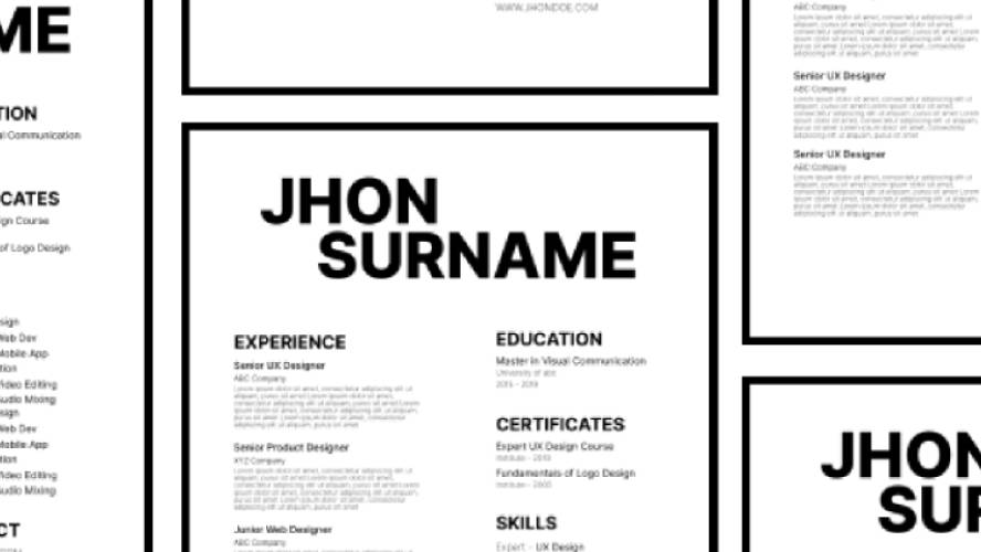 Free Minimal Resume CV Figma Template