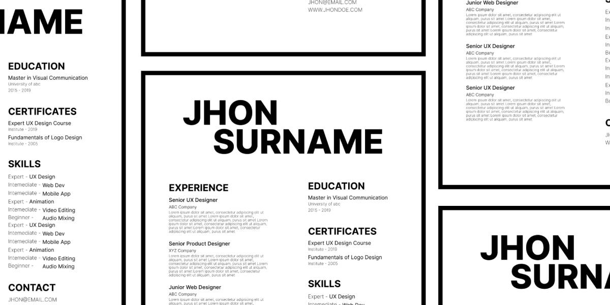 Free Minimal Resume CV Figma Template