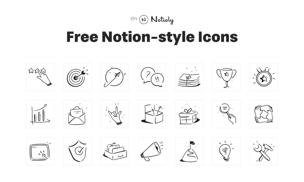 Free Notion-style Icons Figma Icon Template