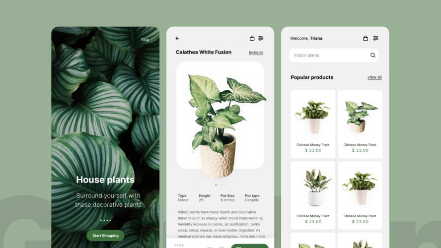 Free Plant Store Mobile UI Kit