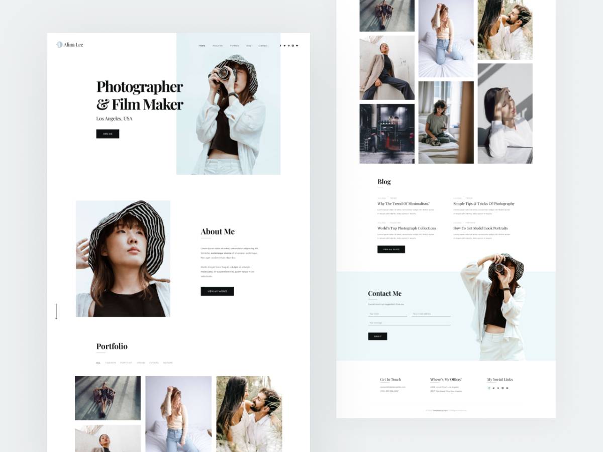 Free Portfolio Figma Template for Photographers