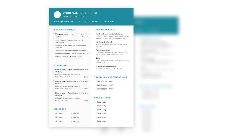 Free Resume templates figma