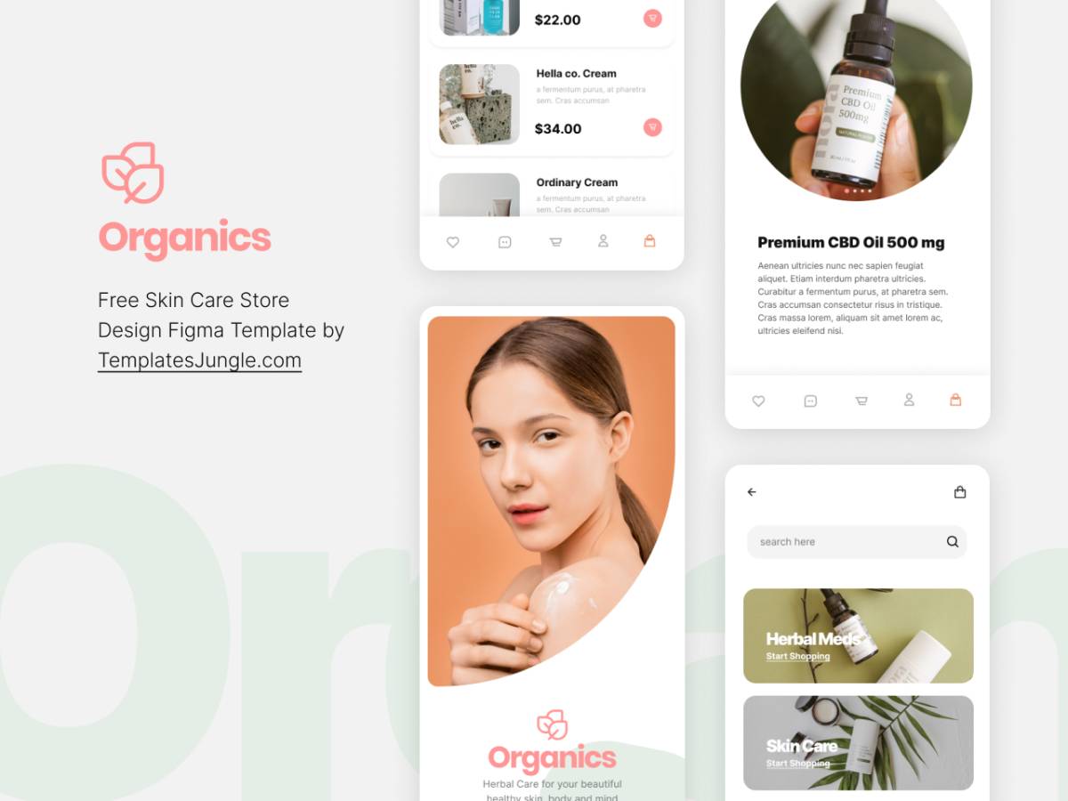 Free Skin Care Store Design Figma Template