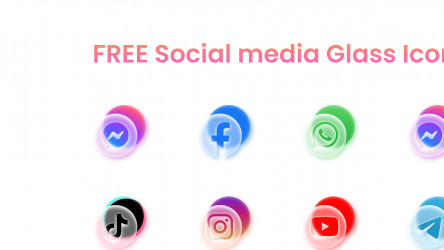 FREE Social Media Glass icons figma