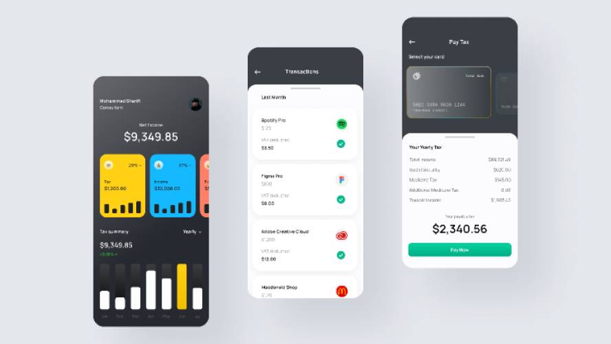 Free UI KIT Tax Calculator app Figma Template