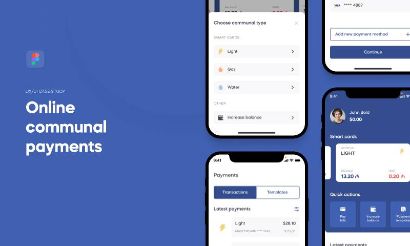 Free UI Template - Communal Payments App Figma Mobile Ui Kit