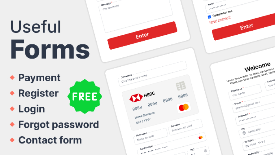 Free Useful Forms Figma UI Kit
