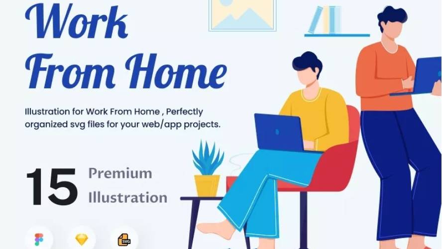 Free Work From Home Illustration Pack From Illustrations