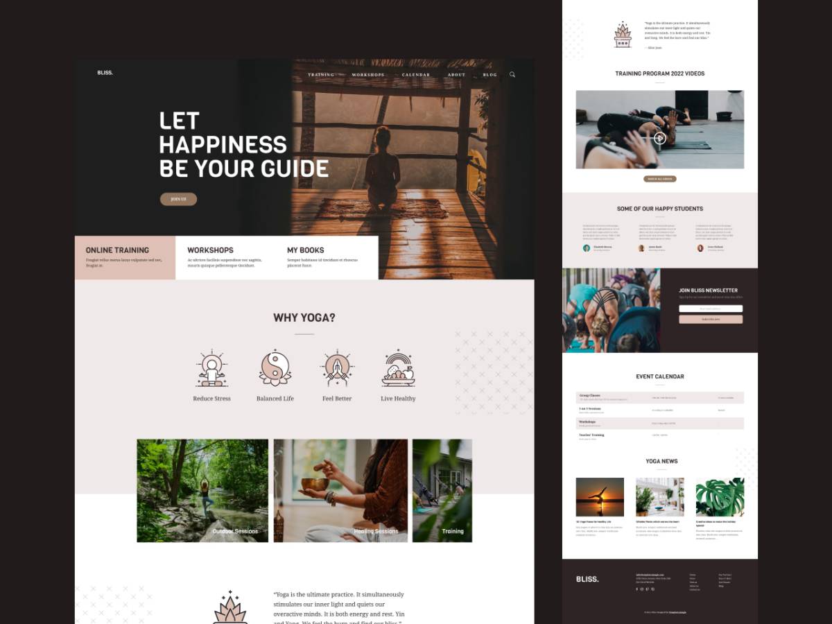 Free Yoga Studio Figma Web Design Template