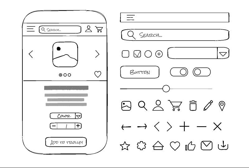 Freebie Figma Handmade Wireframe Kit