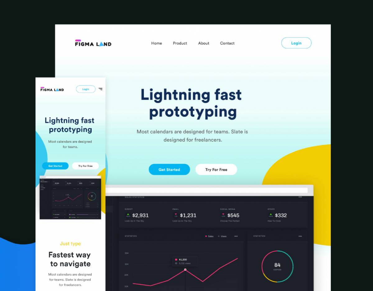 Freebie Figma startup landing page