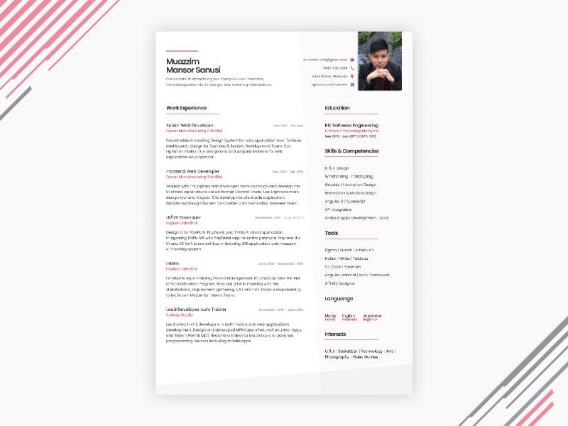 Freebie Resume Figma