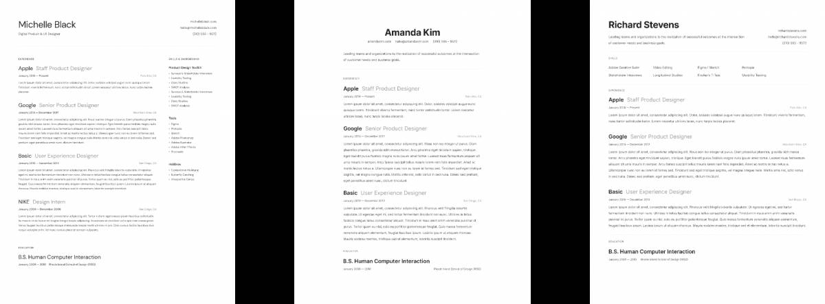 Freebie Resume Templates (Figma)