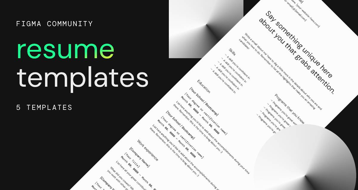 Freebie Resume Templates (Figma)