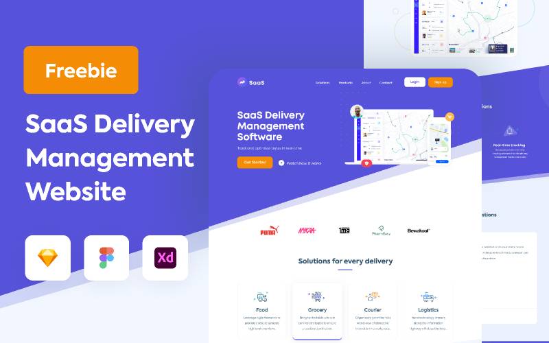 Freebie Saas Delivery Figma Website Template