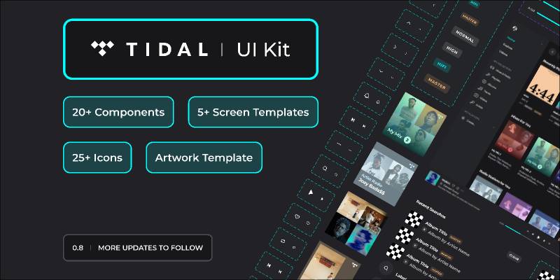 Freebie TIDAL UI Kit for Figma