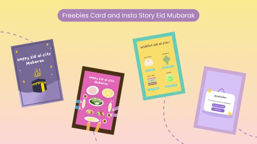 Freebies Card & Insta Story Eid Mubarak Figma Template