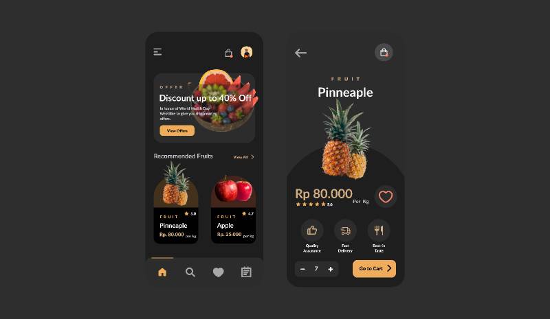 Fruit Shop Mobile App UI Figma Template