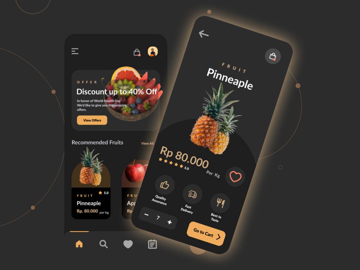 Fruit Shop Mobile App UI