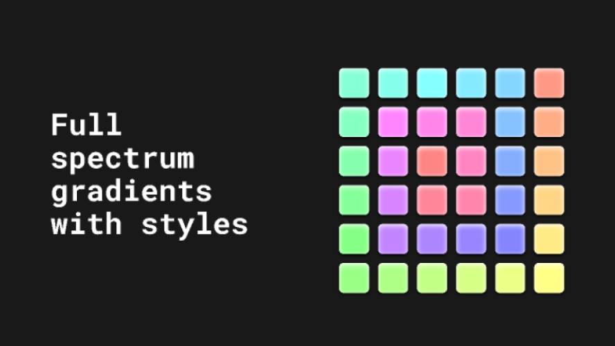 Full color spectrum flat and gradient styles Figma ui kit
