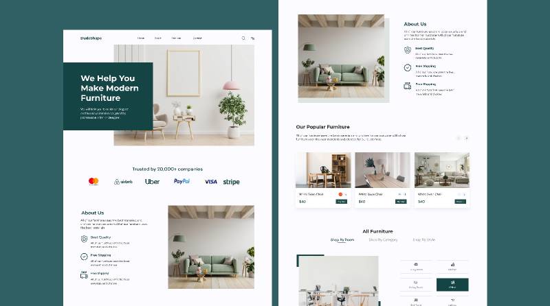 Furniture Company Figma Website Template