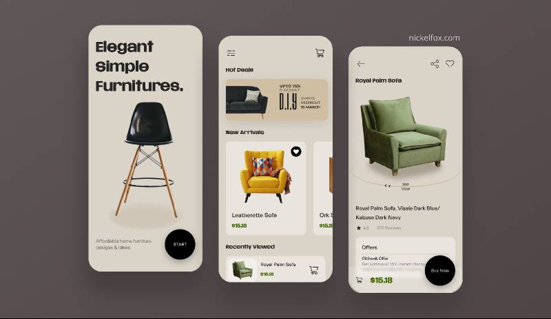 Furniture Figma Mobile App UI